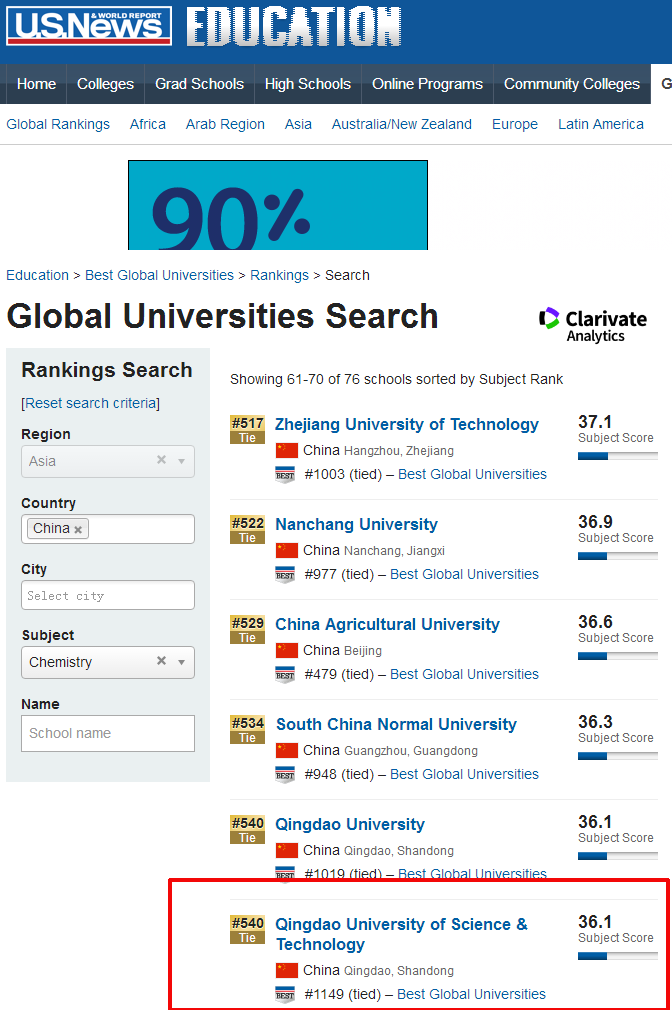 青科大荣登2018年全球最佳大学排行榜